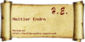 Heitler Endre névjegykártya